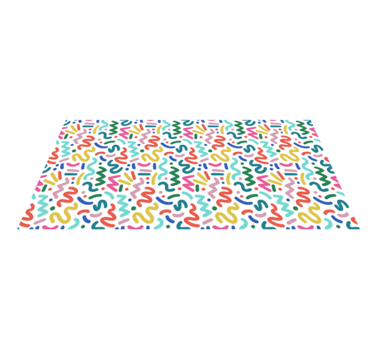 Abstract coloured shapes modern rug - TenStickers