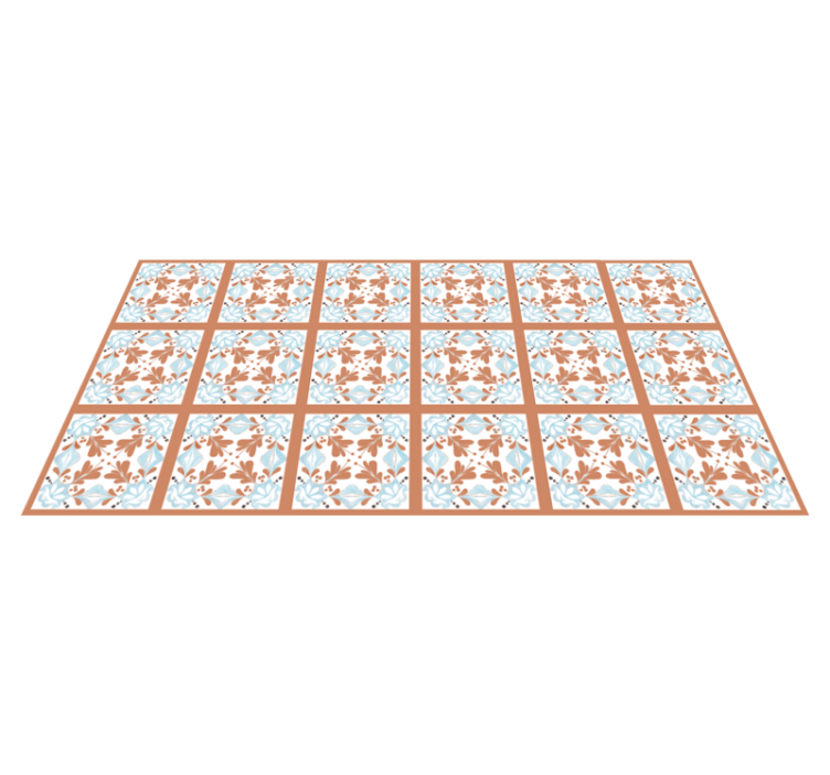 Floral Mediterranean Tiles tile carpet - TenStickers