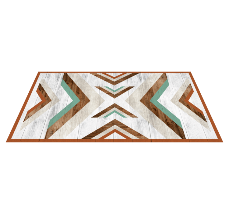Wooden Boho Aztec ethnic rug - TenStickers