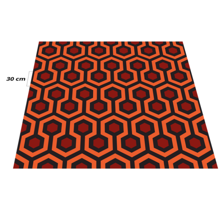 Shining red retro geometric pattern vinyl hallway runner - TenStickers