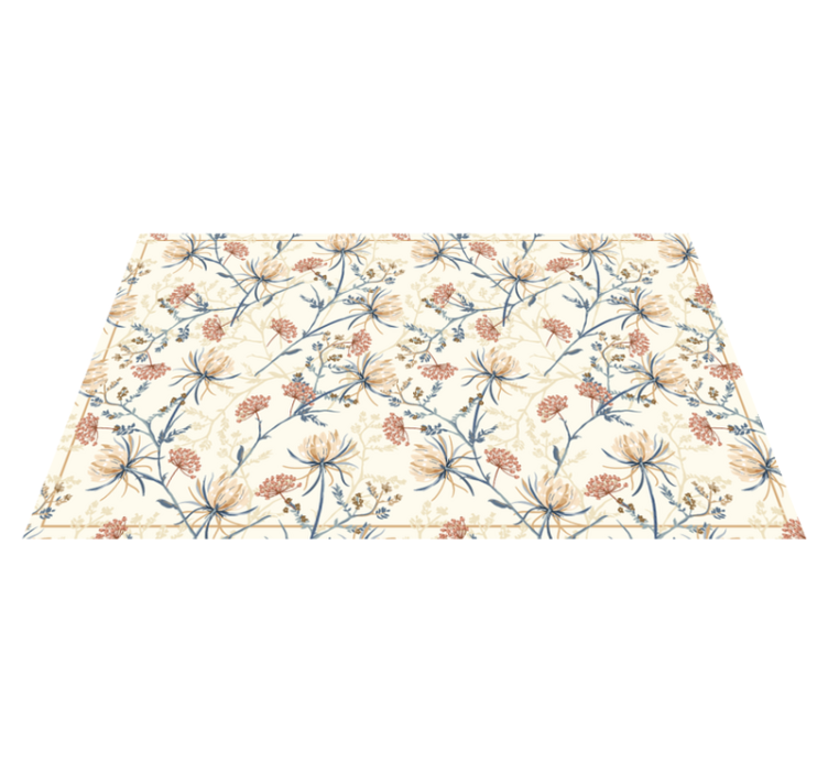 Flowers chinoiserie style roses carpet - TenStickers