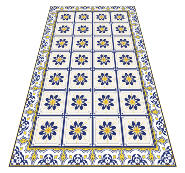 Vintage tiles kitchen vinyl rug - TenStickers