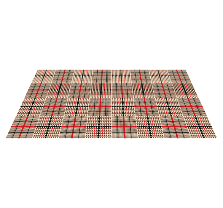 Brown plaid pattern modern geometric rug - TenStickers