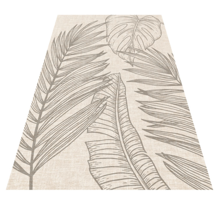 Tropical Plant Leaves Vinyl Rug - TenStickers