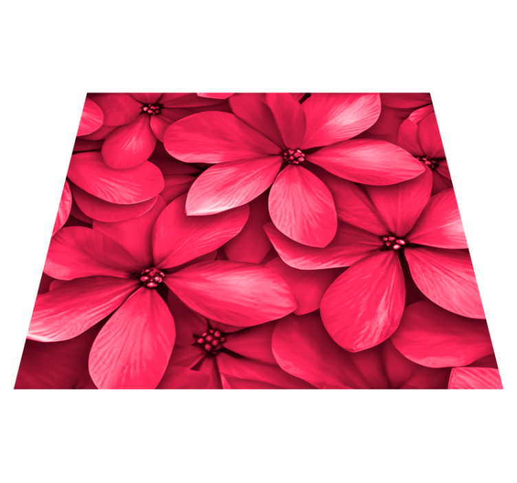Red digital flowers pattern vinyl hallway runner - TenStickers