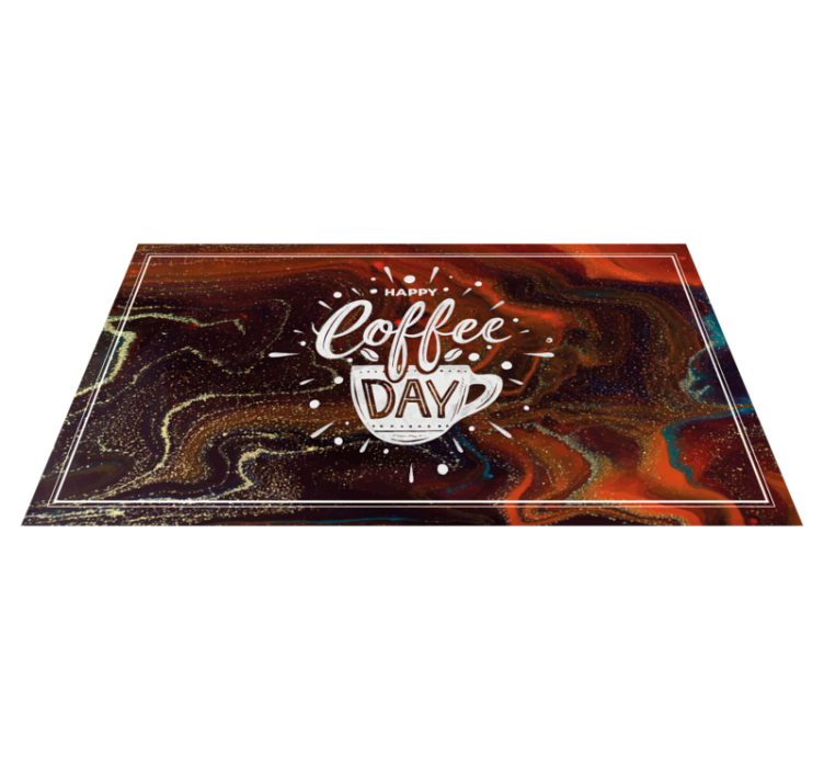 Coffee marble custom vinyl rug - TenStickers