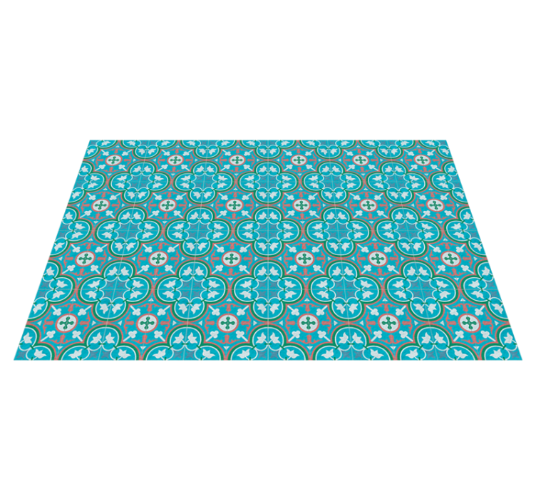 blue hydraulic tile vintage rug - TenStickers