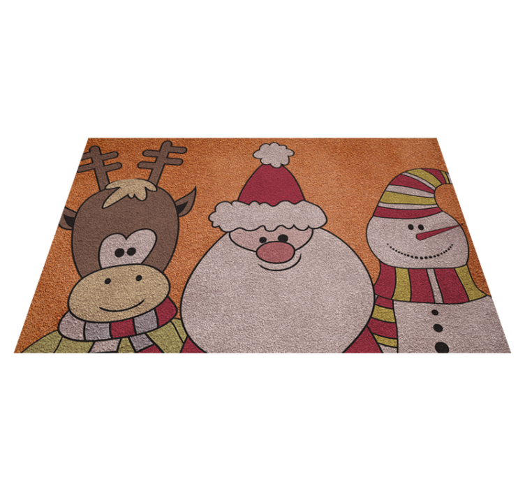 Reindeer Santa and snowman Christmas rug - TenStickers