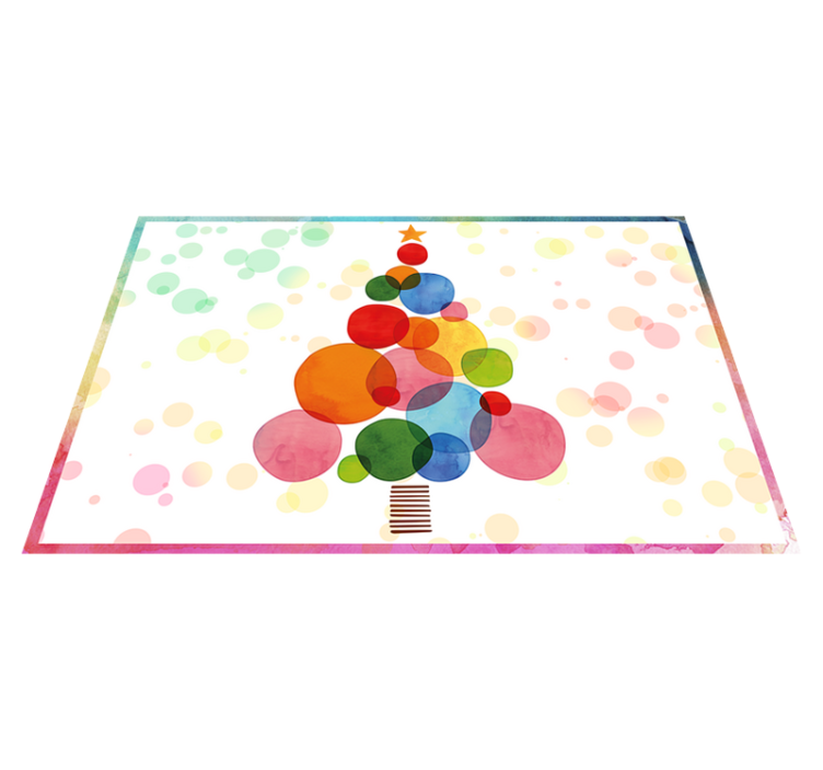 Watercolor spruce Christmas rug - TenStickers