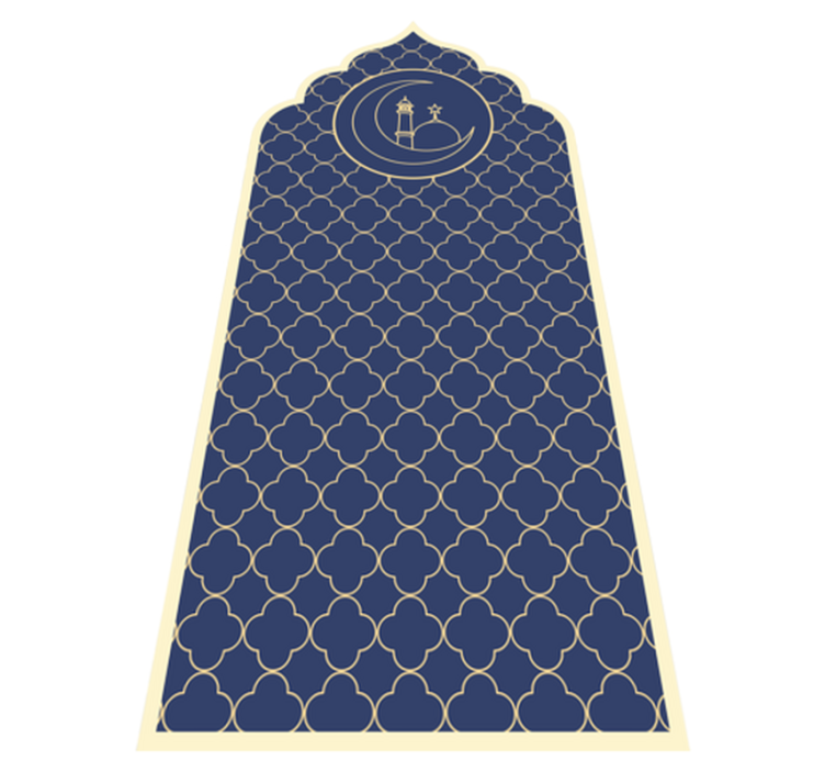 Moroccan-inspired pattern blue floor rug - TenStickers