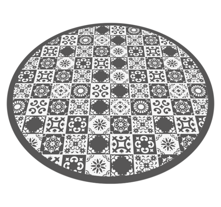 Gray iberian tiles circular rug - TenStickers