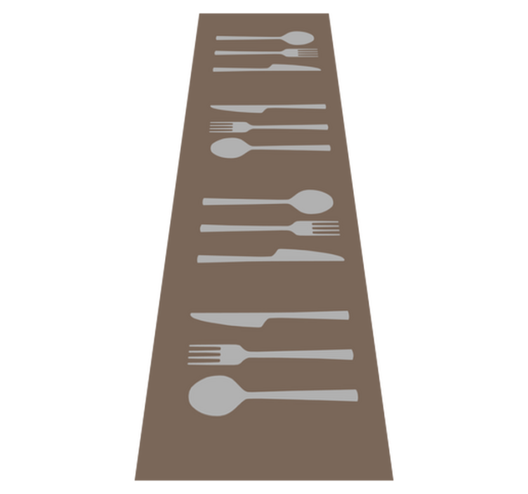 Kitchen cutlery brown vinyl rug - TenStickers