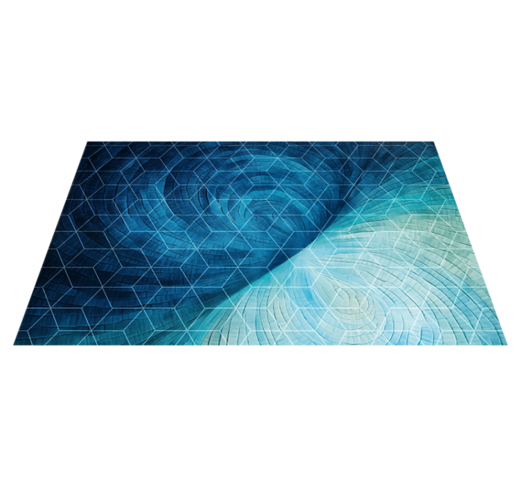 Abstract blue shades bathroom vinyl rug - TenStickers