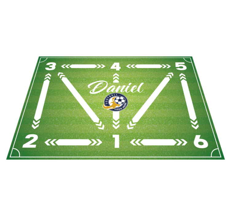 Football training rectangular vinyl rug - TenStickers