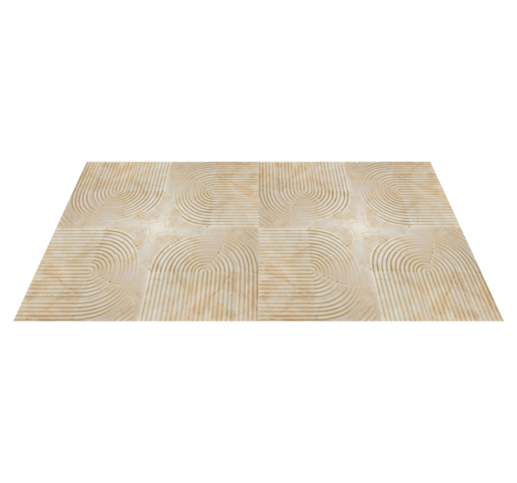 Modern arcs beige vinyl rug - TenStickers