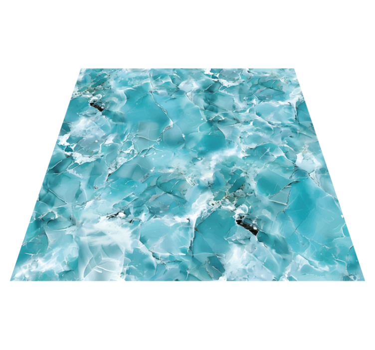 Turquoise blue marble vinyl rug - TenStickers