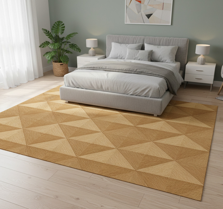 3d gold bedroom vinyl rug - TenStickers