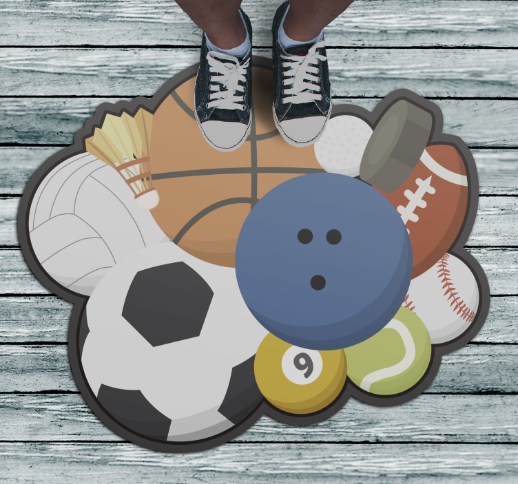 Sports Collage game vinyl rug - TenStickers