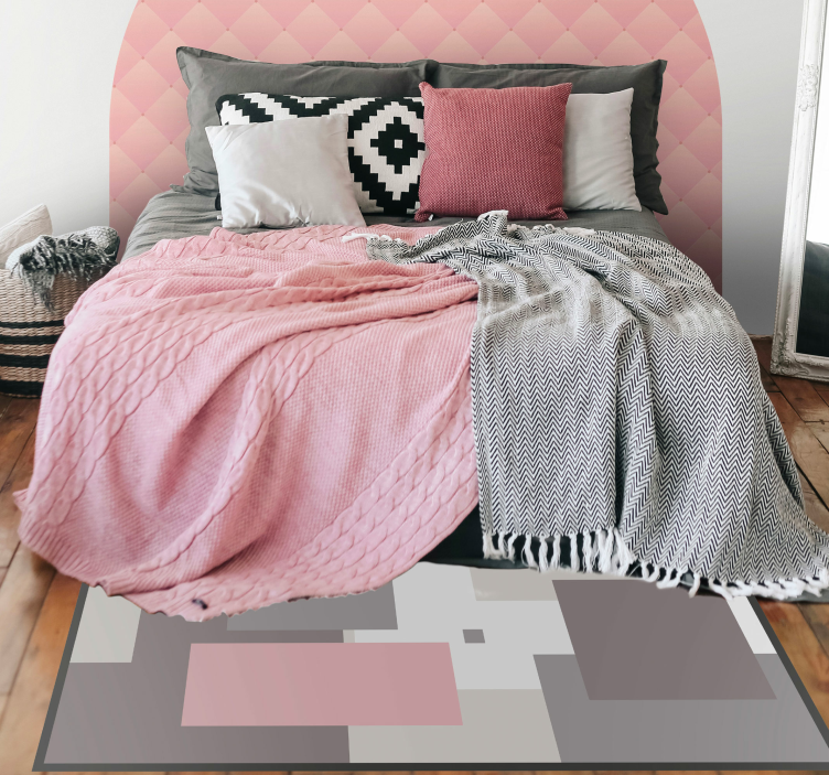 Sober nordic tones squares nordic vinyl rug - TenStickers