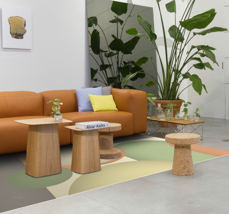 Contemporary Circular Patterns modern vinyl rug - TenStickers