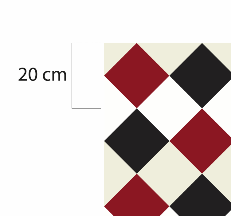 Traditional checkerboard kitchen vinyl rug - TenStickers
