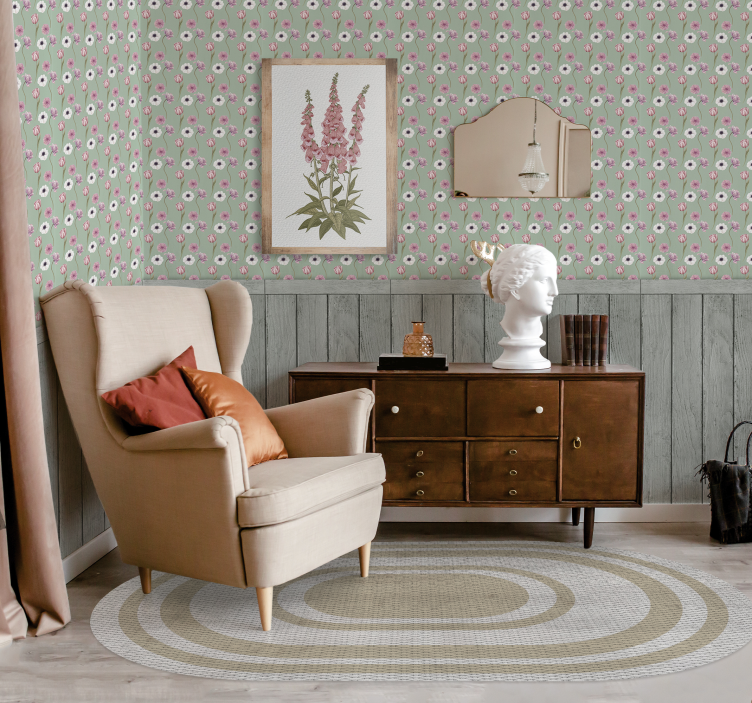 Brown oval vintage vinyl rug - TenStickers