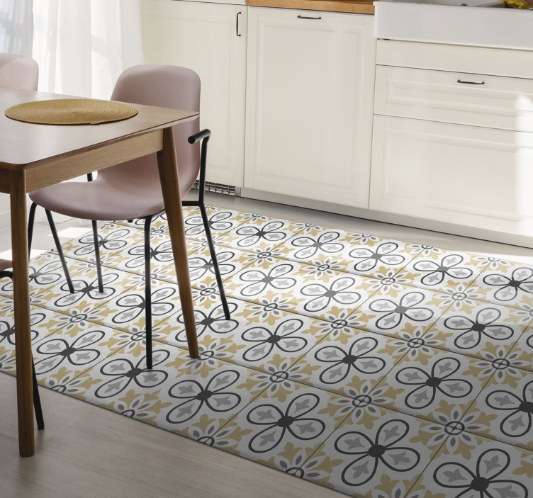 Retro tiles vinyl kitchen mat - TenStickers