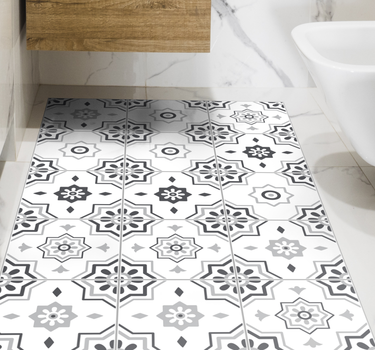 Gray pantone tile vinyl carpet - TenStickers