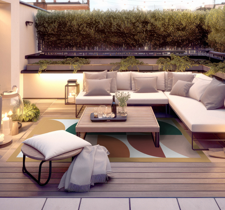 Abstract pattern art geometric rug - TenStickers