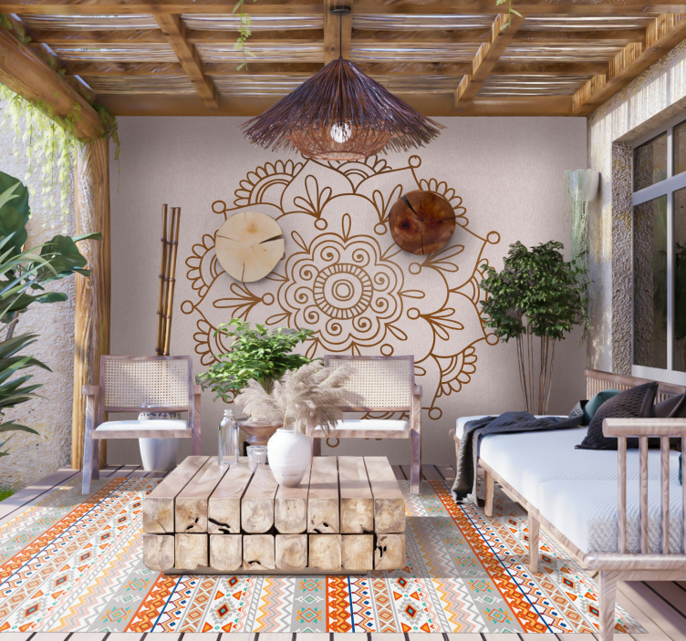 Vinyl rug bohemian style ethnic rug - TenStickers