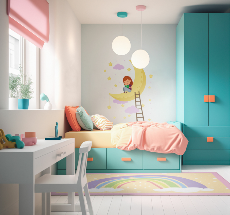 Pastel Rainbow kids vinyl rug - TenStickers