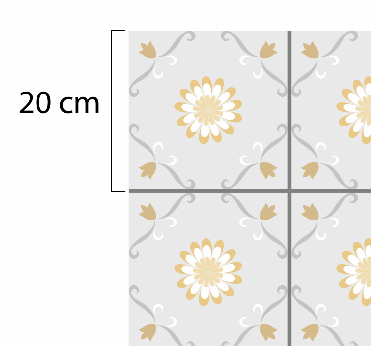 Elegant botanical design tile vinyl rug - TenStickers