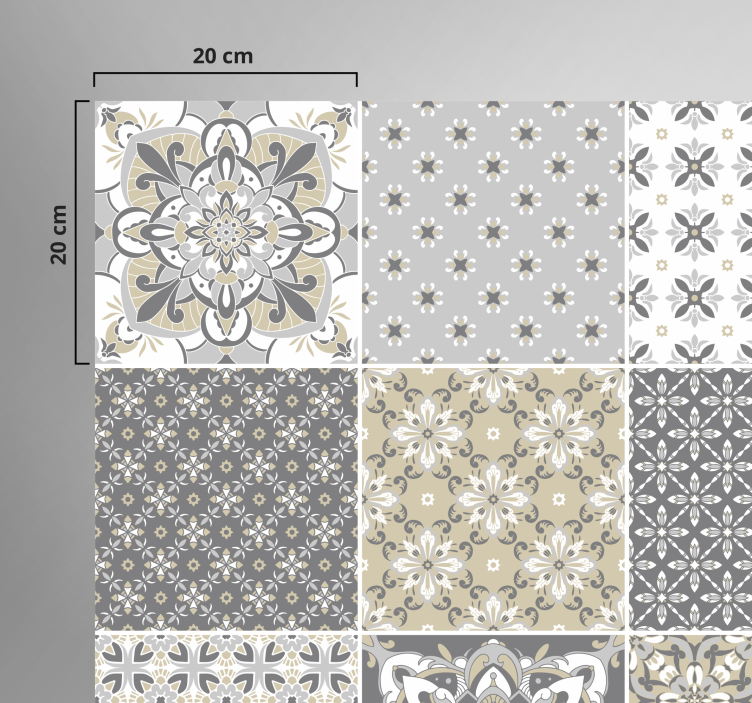 Moroccan style tile effect vinyl kitchen mat - TenStickers