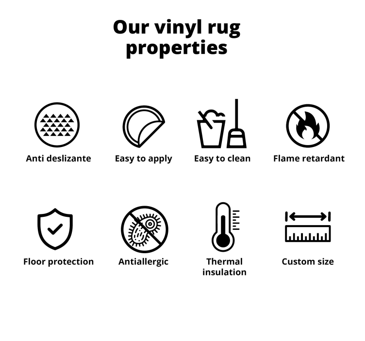 Jute texture rectangle vinyl hallway runner - TenStickers