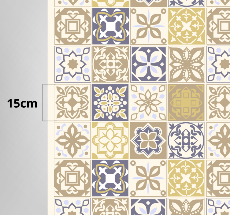 Limestone Spanish tiles kitchen vinyl rug - TenStickers