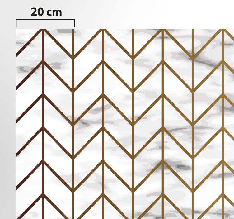 Geometric gold and marble kitchen vinyl rug - TenStickers