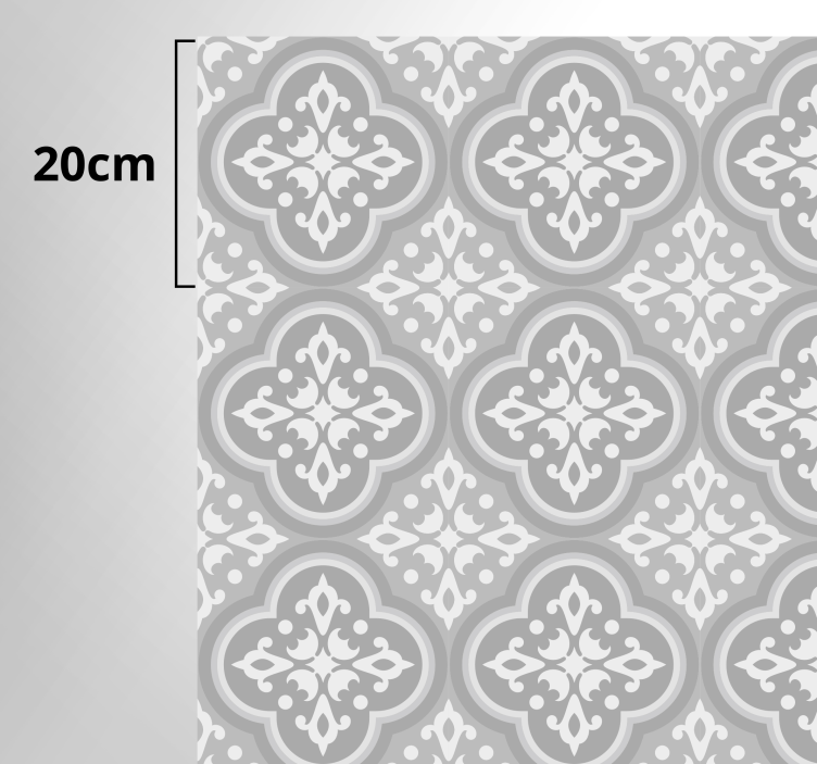 Grey hydraulic tiles kitchen vinyl rug - TenStickers