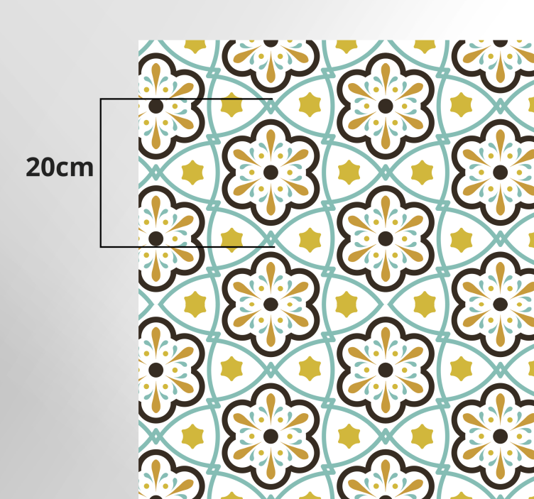 Floral inspired pattern kitchen vinyl rug - TenStickers