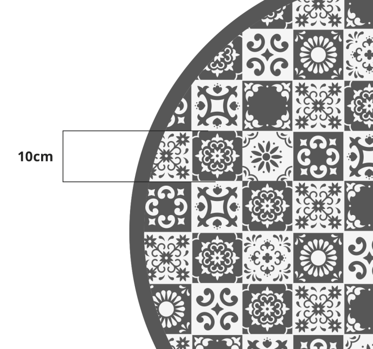 Gray iberian tiles circular rug - TenStickers