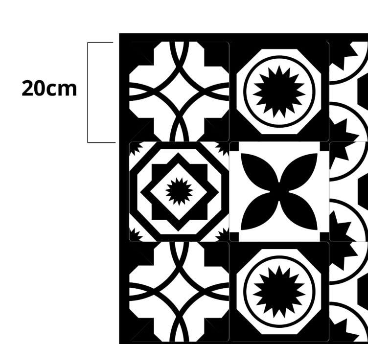 Contrasting patterns kitchen vinyl rug - TenStickers