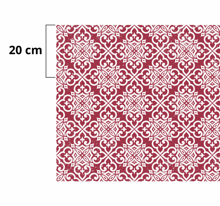 Moroccan red vintage kitchen vinyl rug - TenStickers