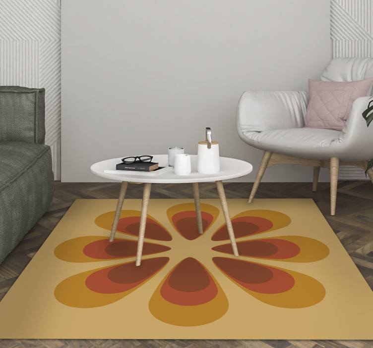70s Single Flower floral rug - TenStickers