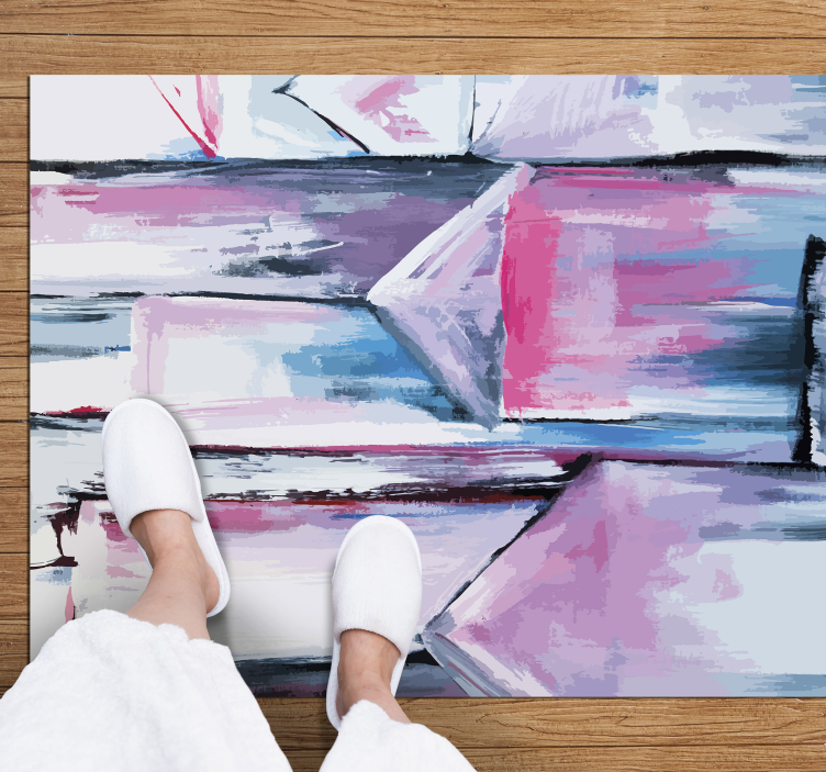 Abstract colour layers textured vinyl rug - TenStickers