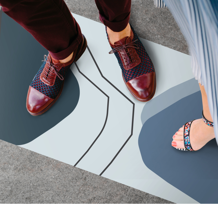 Abstract Contour Lines geometric vinyl rug - TenStickers