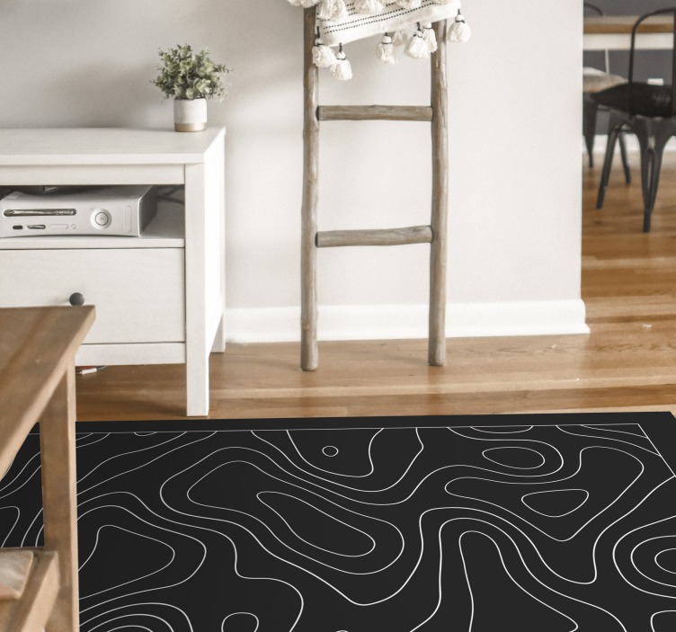Abstract Contours geometric vinyl rug - TenStickers