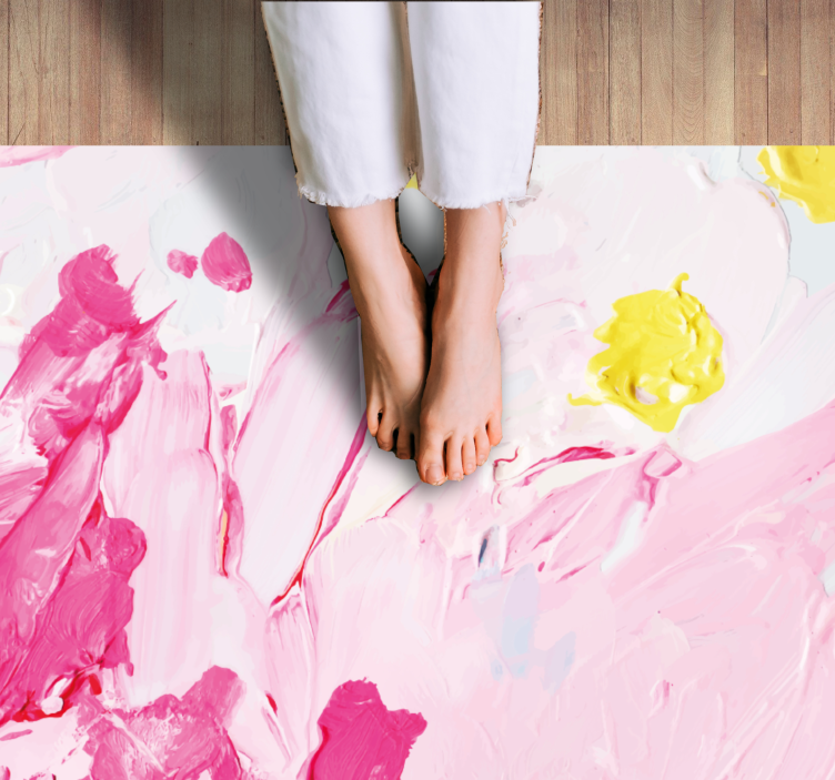 Teen vinyl rug with abstract pink swirls - TenStickers