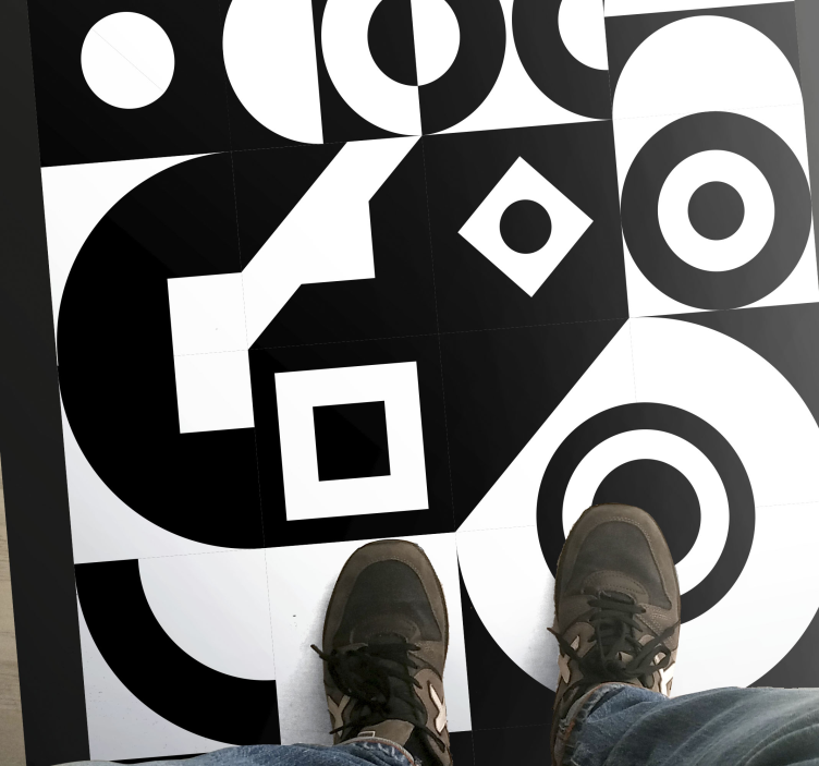 Abstract geometric ensemble geometric vinyl rug - TenStickers