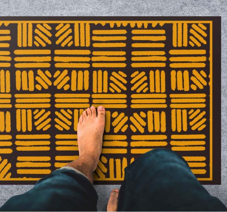 Abstract Geometric Pattern ethnic vinyl rug - TenStickers