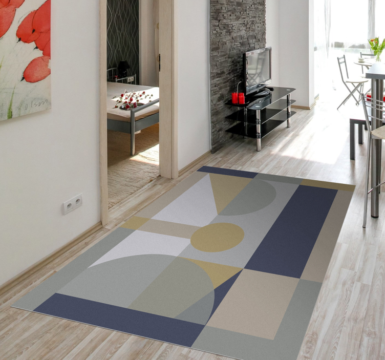 Abstract Geometrical Shapes geometric vinyl rug - TenStickers