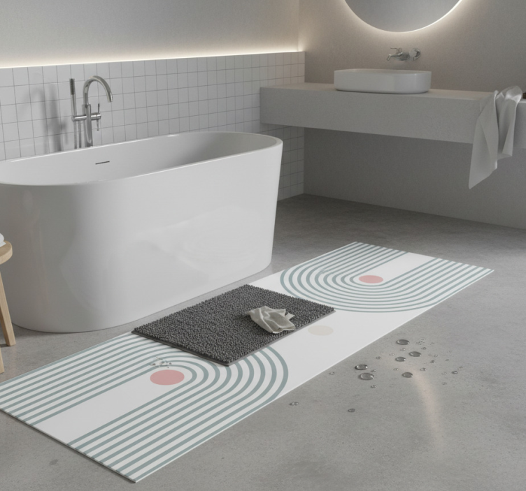 Abstract minimalist bathroom vinyl rug - TenStickers